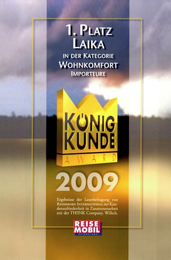 Laika - 1 premio Reisemobil 2009 per il comfort tra i veicoli di importazione in Germania