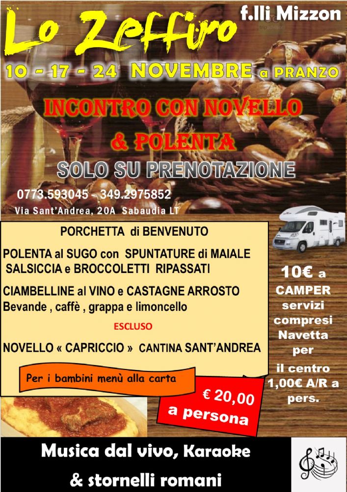 INCONTRO con VINO NOVELLO , POLENTA e PORCHETTA 