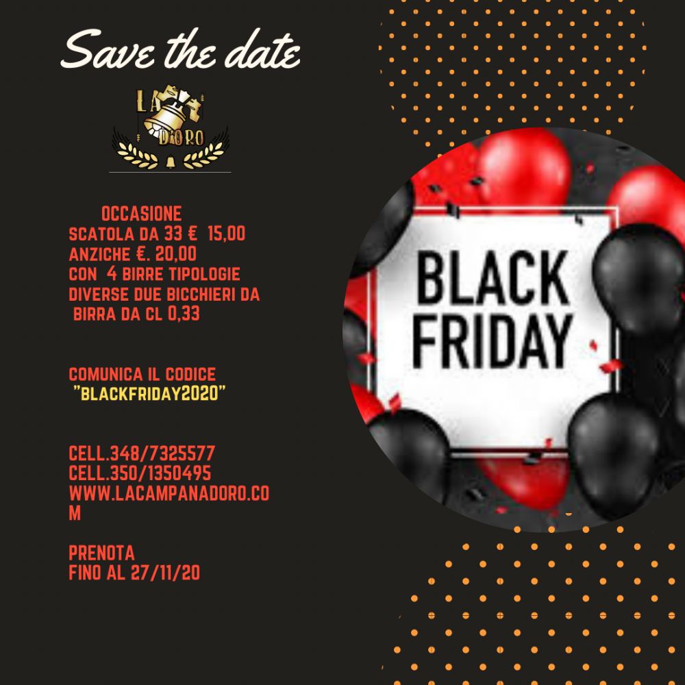 promozione SAVE THE DATE BLACK FRIDAY 
