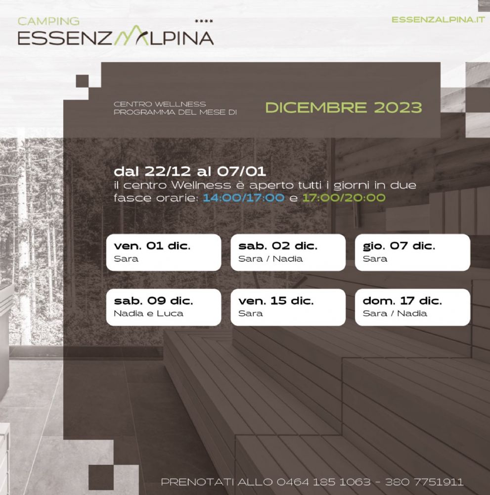 Centro Wellness aperto!