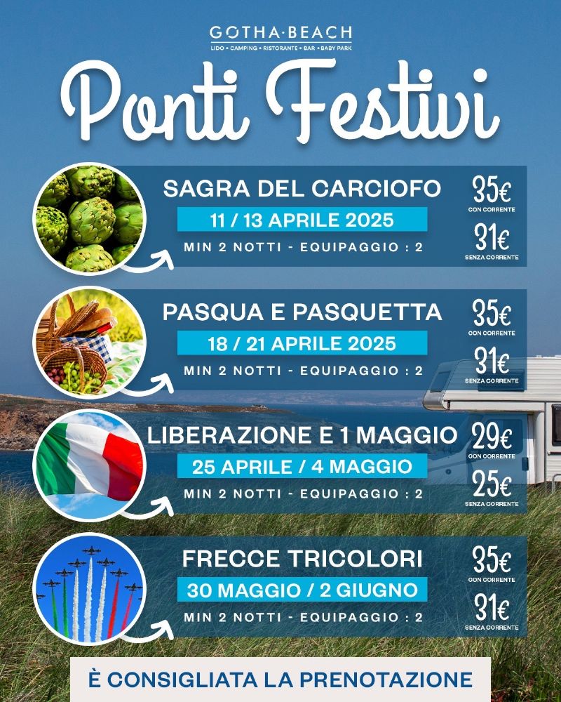 Le promozioni Gotha Beach per i Ponti Festivi 2025