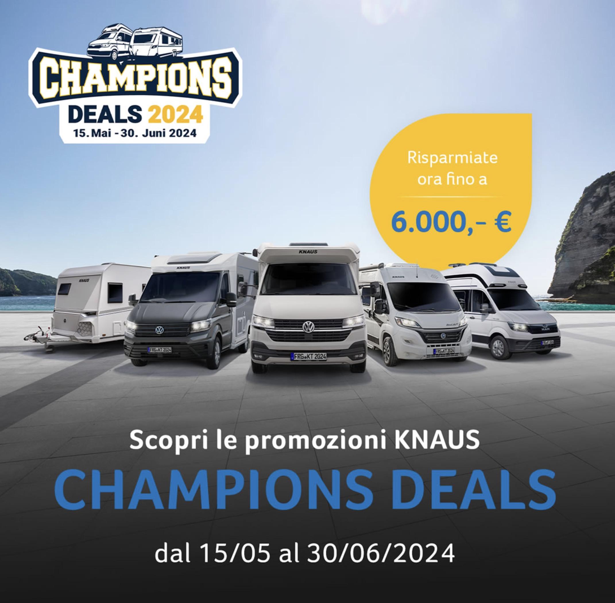 Fino a 6.000€ di risparmio con le offerte da campioni!