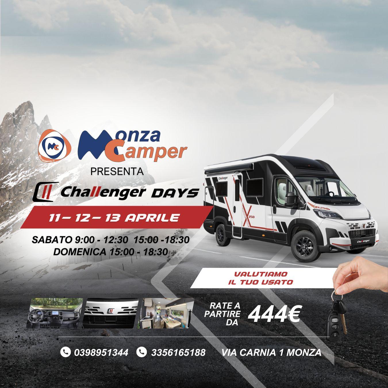 Challenger Days: Fino a 12.500€ di Sconto da Monzacamper