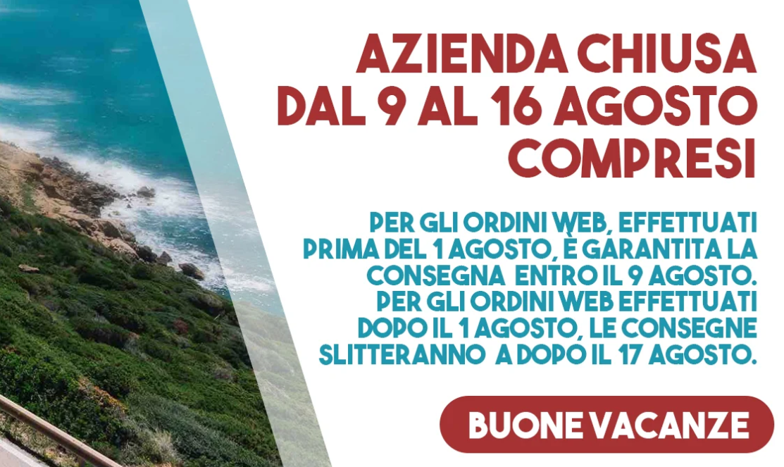 CHIUSI DAL 9 AL 16 AGOSTO.. CI VEDIAMO LUNEDI 17