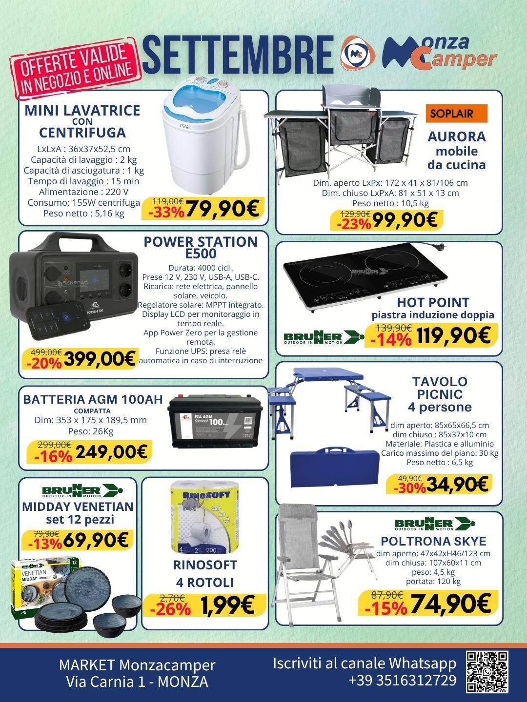 SETTEMBRE DI OFFERTE AL MARKET MONZACAMPER!