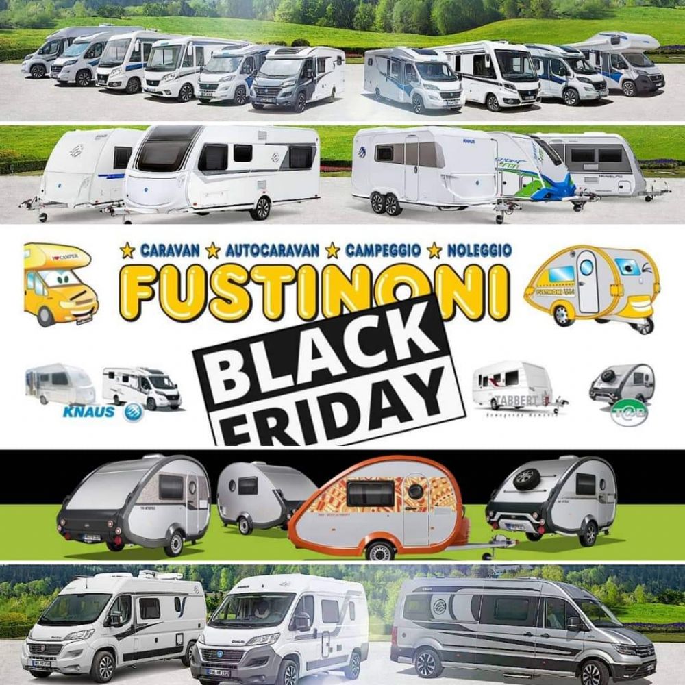 BLACK FRIDAY Caravan , Camper ed accessori campeggio da Fustinoni fino al 25 Novembre 2020