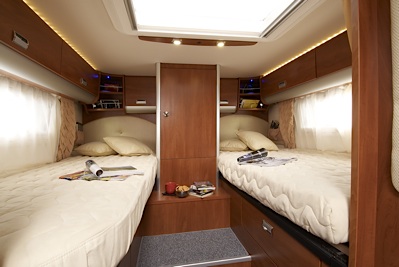 Il confort dei letti padronali in coda del Laika Rexosline edizione 2010