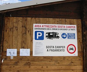 L'accesso all'area attrezzata